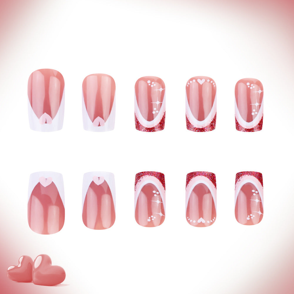 Elegantes French Tip Gel Nagel Set Brehn