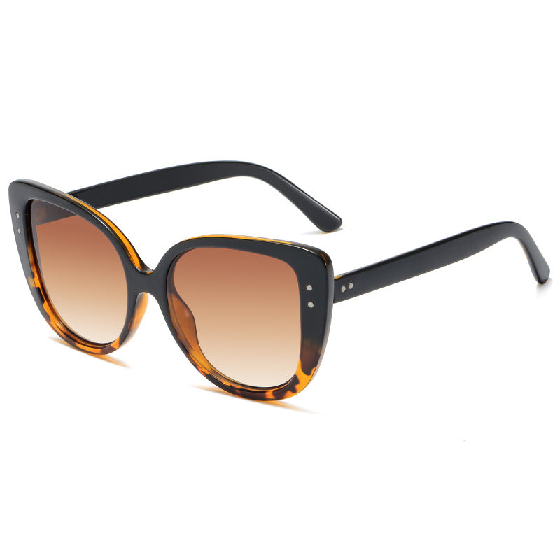 Damen glamouröse oversized Sonnenbrille mit elegantem transparentem Rahmen Brehn