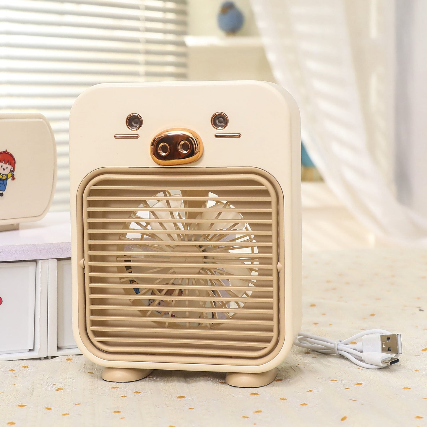 Tragbarer Mini Ventilator für Damen mit Tierdesign Brehn