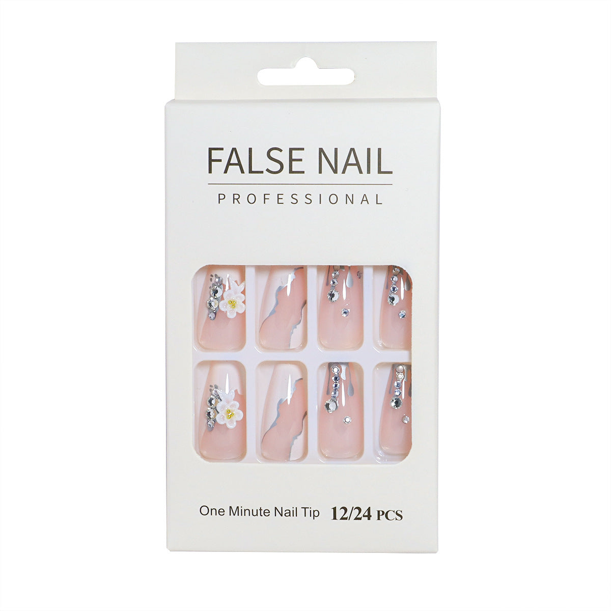 Dekorativer Press-On-Nagelset mit 3D-Akzenten Brehn