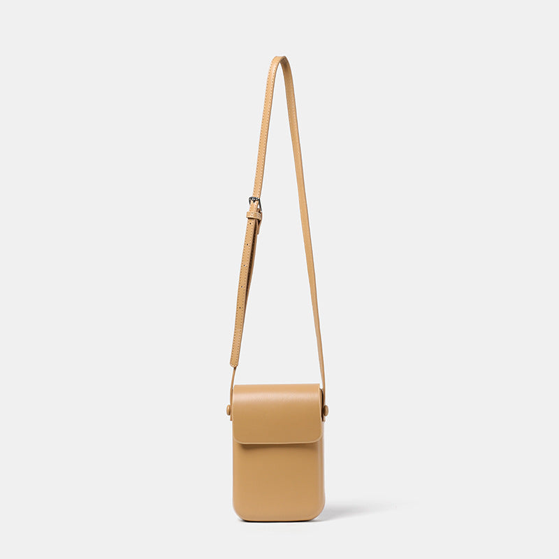 Kompakte Leder Crossbody Pouch Brehn