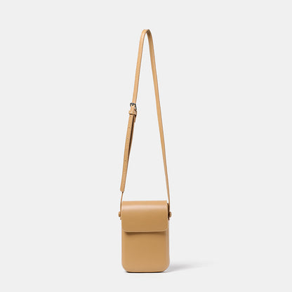 Kompakte Leder Crossbody Pouch Brehn