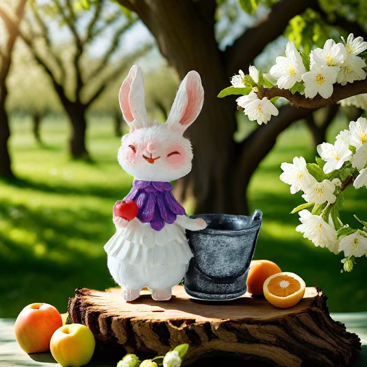 Adorable Hasenfigur mit Salatpflanzer Brehn