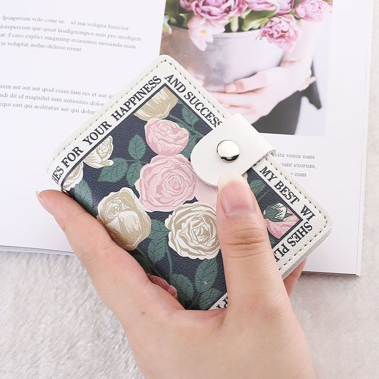 Elegante Rose Druck Geldbörse Brehn