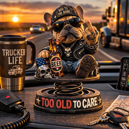 Dekorative Bulldoggenfigur im Rocker-Style Brehn