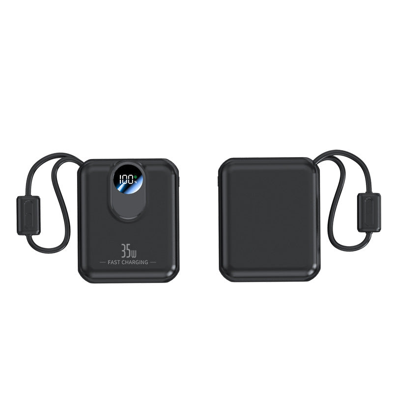 Powerbank mit Schnellladefunktion und Integrierten Ladekabeln Brehn