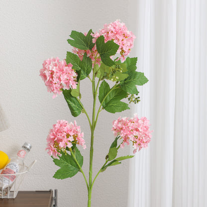 Künstlicher Hydrangeazweig mit lebhaften Blüten und detailreichen Blättern Brehn