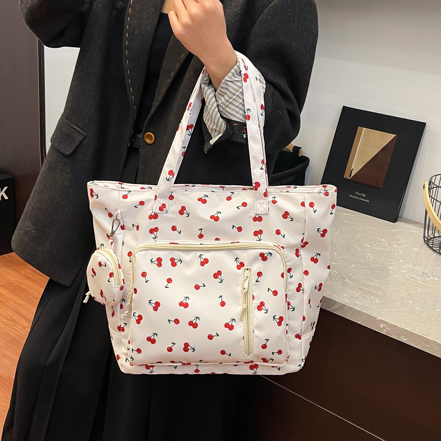 Funktionale Floral Print Tote Bag Brehn