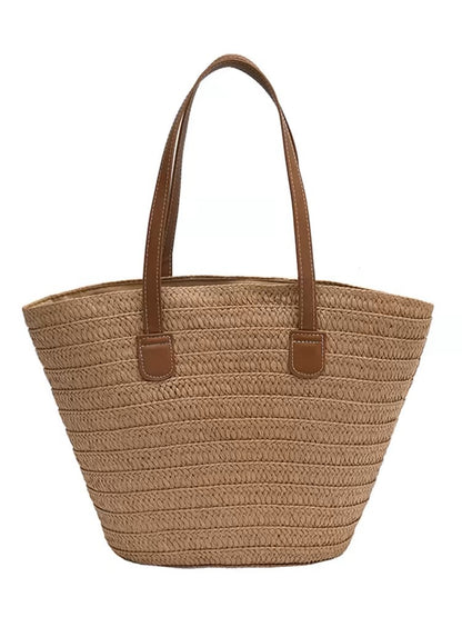 Designer-Basttasche mit Eleganten Kunstledergriffen Brehn