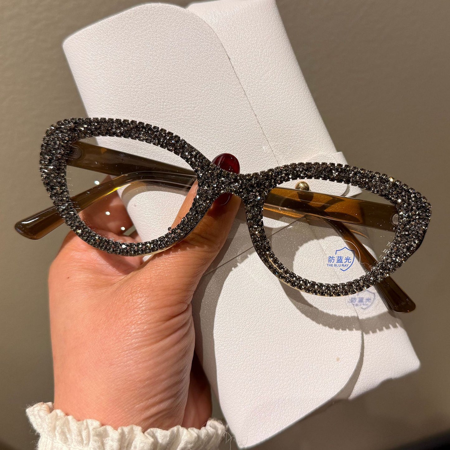 Damen Glitzernde Cat-Eye Sonnenbrille Brehn