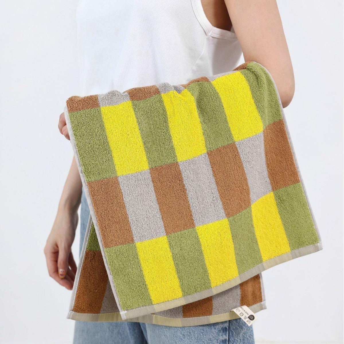 Dreiteiliges Frottier-Handtuchset Duschtuch Handtuch Gästetuch mit Blattjacquard