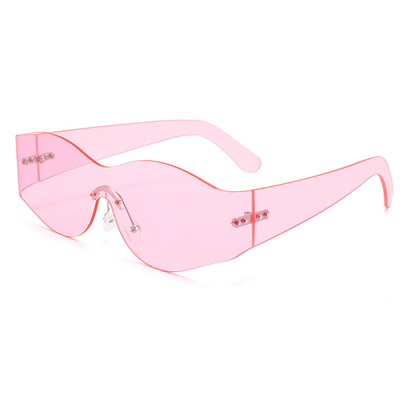 Damen modische Sonnenbrille im futuristischen Look Brehn