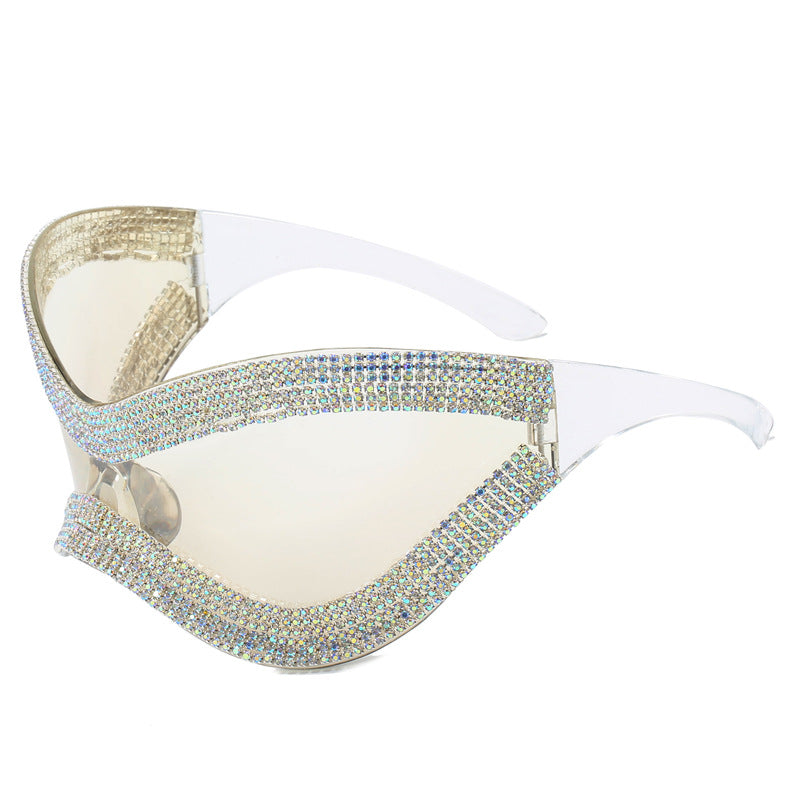 Damen glamouröse Sonnenbrille mit strassbesetztem Rahmen Brehn