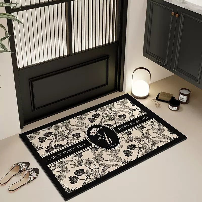 Elegante ländlich inspirierte Badezimmermatte Brehn