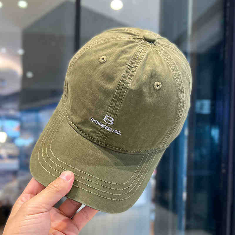 Herren Distressed Baumwoll Baseball Cap Brehn