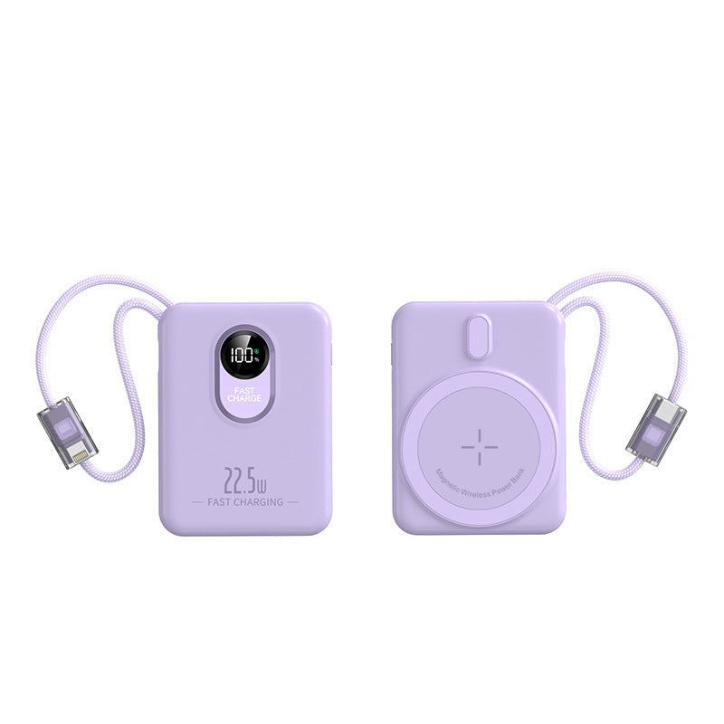Magnetische Wireless Powerbank mit Schnellladefunktion und digitaler Anzeige Brehn