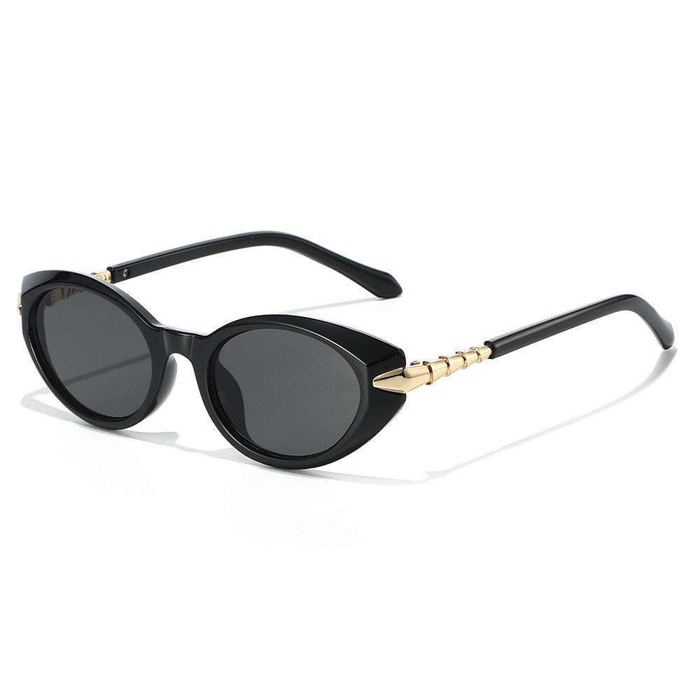 Designer Cat-Eye Sonnenbrille mit goldenen Akzenten Brehn