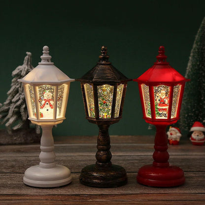 Nostalgische Weihnachtslaterne mit beweglicher Santa-Szene Brehn