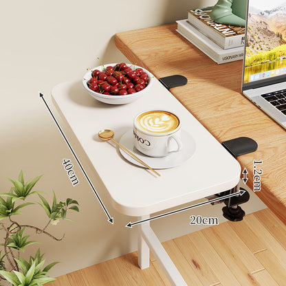 Clamp-On Erweiterbarer Schreibtisch-Seitentischregal mit breiter glatter Oberfläche und schlanker verstellbarer Klammer