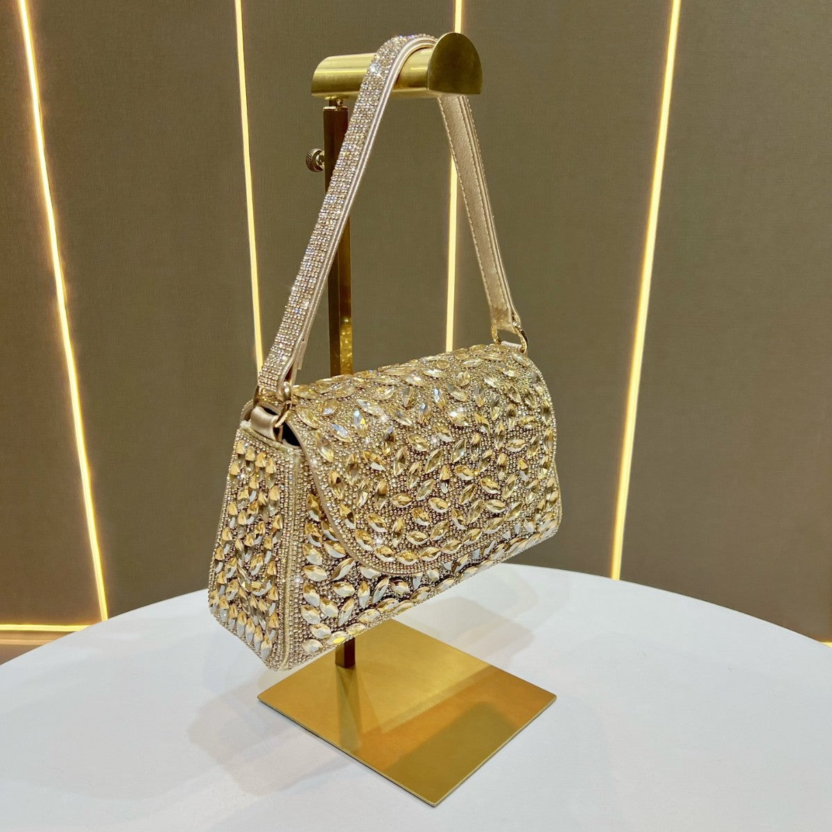 Verschnörkelte Kristall-Detail Abendhandtasche