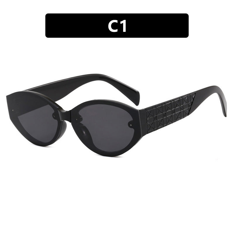 Damen extravagante Cat-Eye Sonnenbrille mit strukturiertem Rahmen Brehn