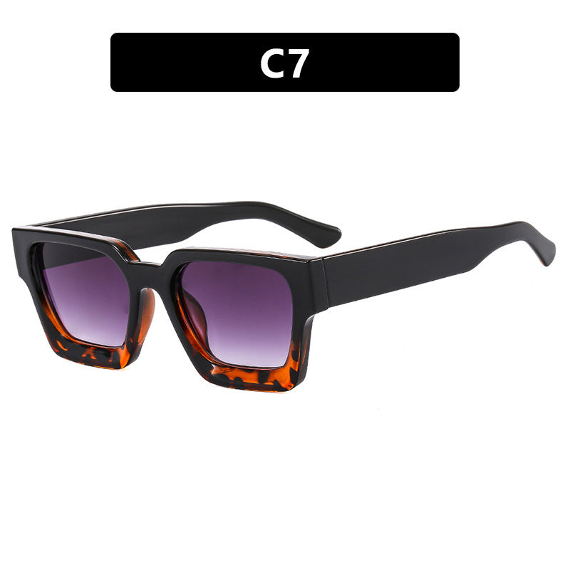 Damen modische quadratische Sonnenbrille mit robustem Rahmen und gelben Gläsern Brehn