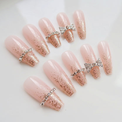 Luxus Glitzernde Press-On Nagelkunst Brehn