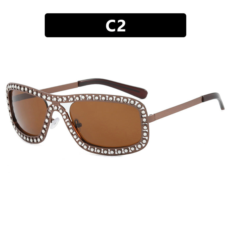 Damen modische Sonnenbrille mit funkelndem Rahmen Brehn