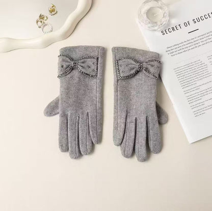 Elegante Bow Detail Touchscreen-Handschuhe Brehn