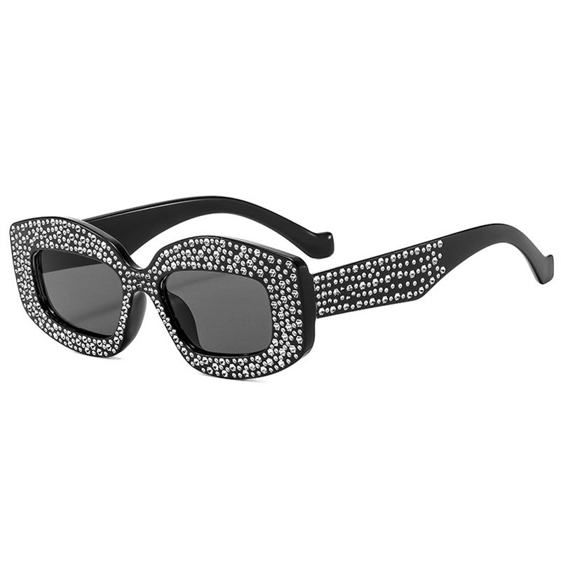 Damen auffällige Sonnenbrille mit glamourösen Strasssteinen Brehn