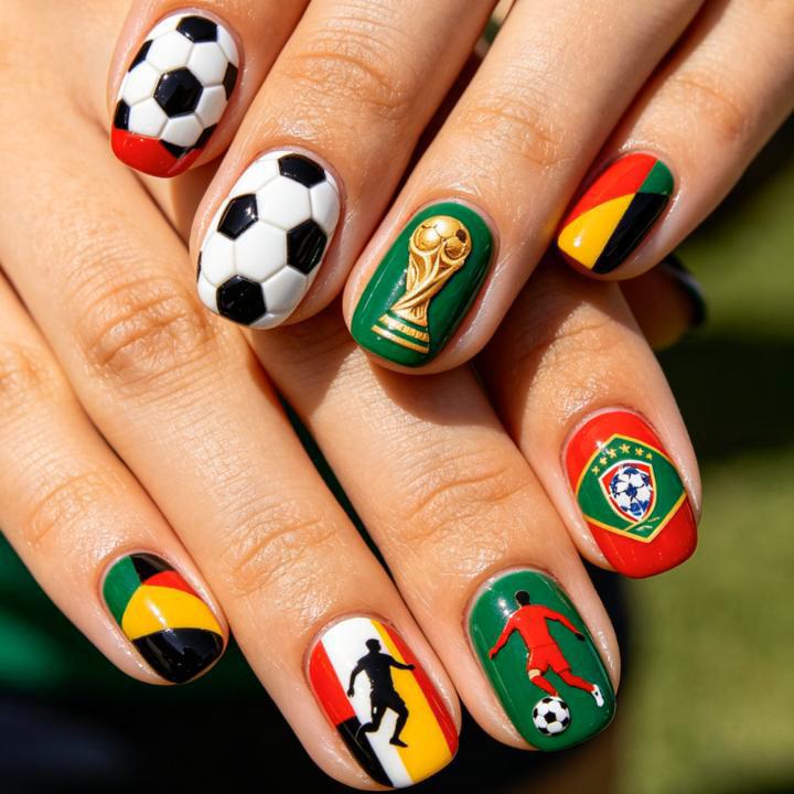 Kunstnägel Im Kreativen Fußball-Motiv Brehn