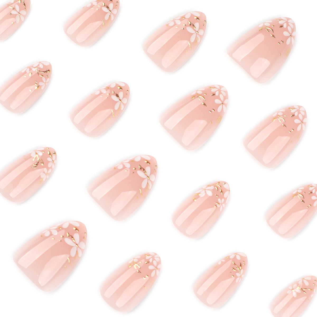 Kunstvolle Nagelkunst mit Floral-Design und Glitzerakzenten Brehn