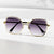 Damen geometrische Sonnenbrille mit modischem Goldrahmen Brehn