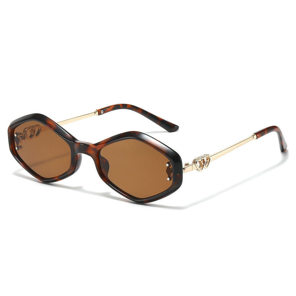 Geometrische Rahmen-Sonnenbrille mit Strass-Akzenten Brehn