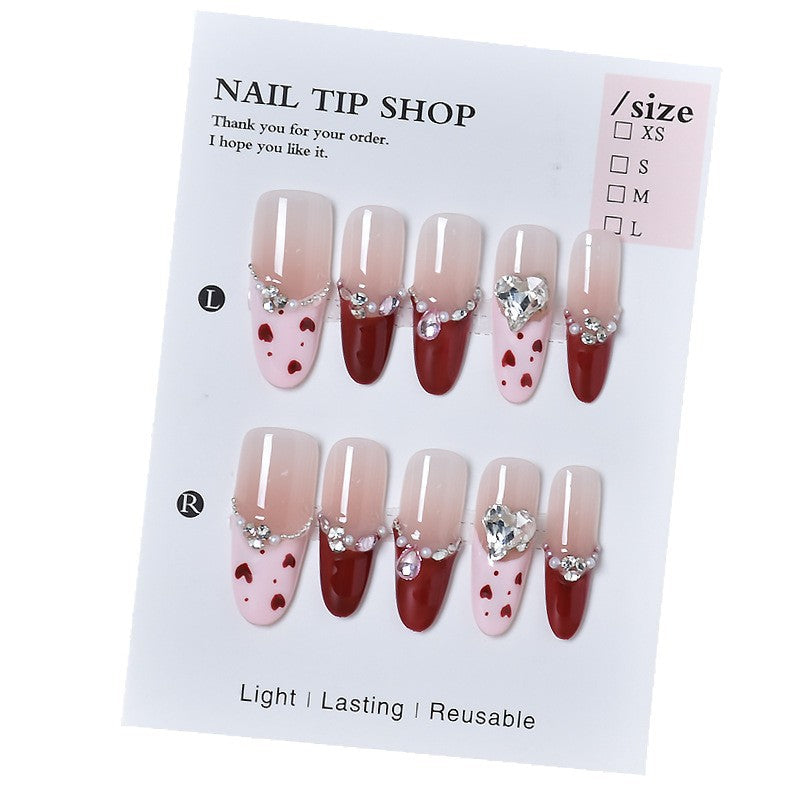 Glamouröse mit Strass besetzte Stiletto Press-On Nägel Brehn