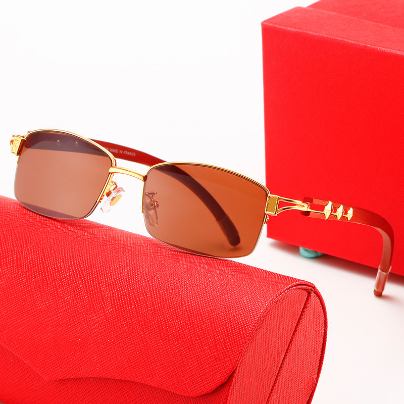 Damen exklusive Designer-Sonnenbrille mit hochglanzveredeltem Metallrahmen und polarisierenden Gläsern Brehn