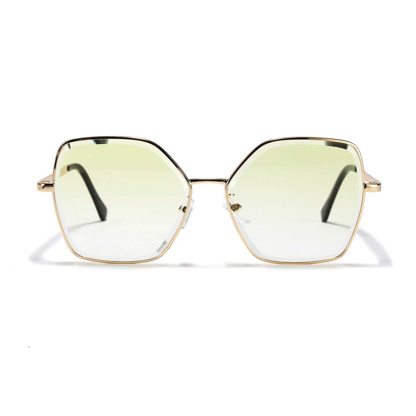 Damen geometrische Sonnenbrille mit modischem Goldrahmen Brehn