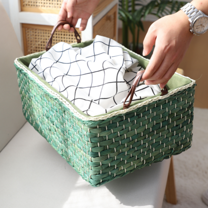 Handgefertigter Organizer-Korb mit Zwei Griffen Brehn