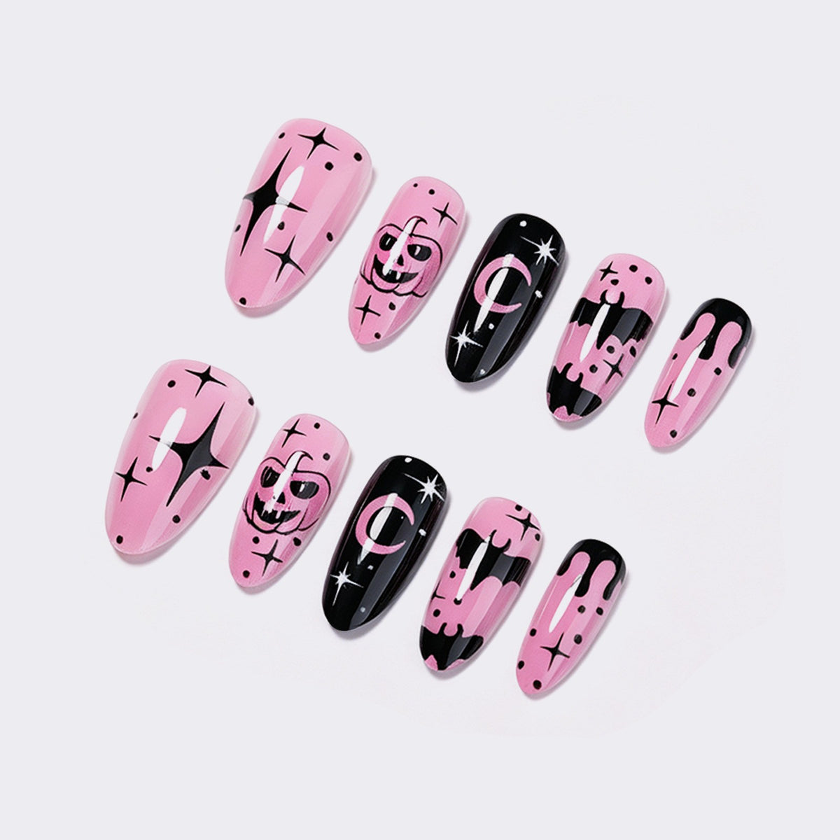Kreatives Nagelset mit Halloween-Motiv Brehn