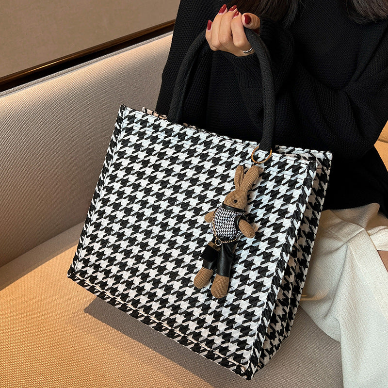 Hahnentritt-Muster Handtasche
