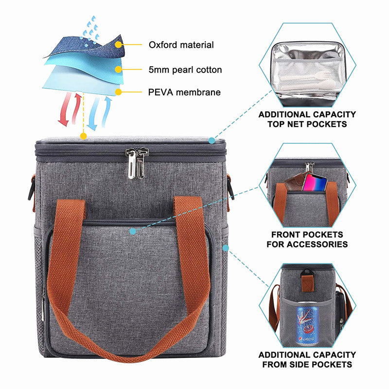 Damen Isolierte Kühltasche mit praktischen Fächern und verstellbarem Schultergurt Brehn