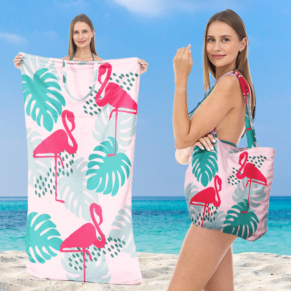 Multifunktionales Strandhandtuch mit integrierter Tragetasche Brehn