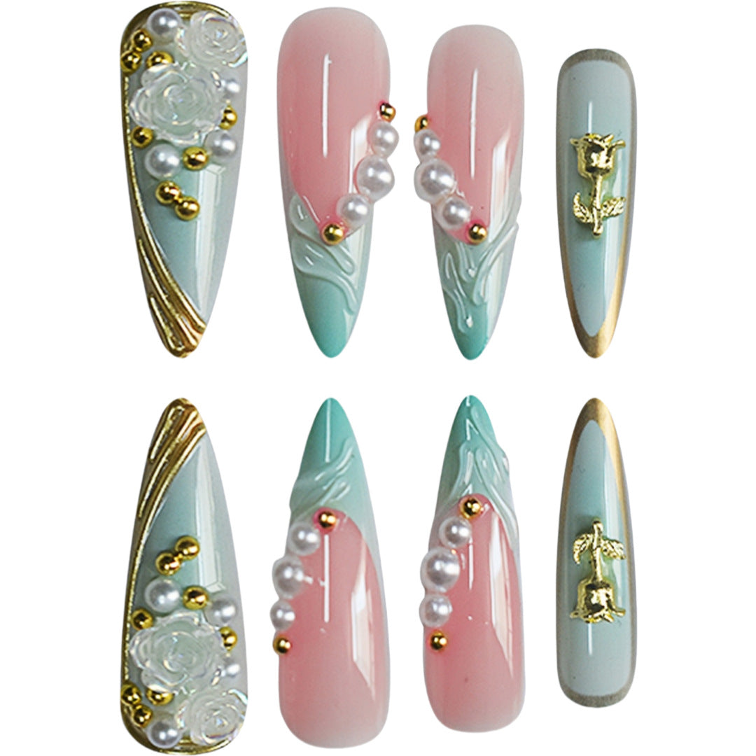 Dekorative Stiletto Press-On Nagelkunst Erweiterungen Brehn