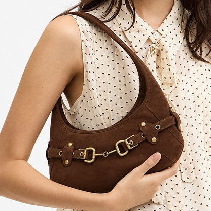 Elegante Wildleder Hobo Tasche