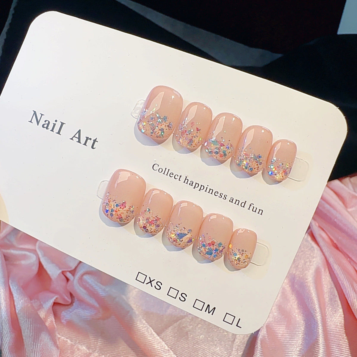 Künstlerisches Glitzer-Press-On-Nagel-Set Brehn