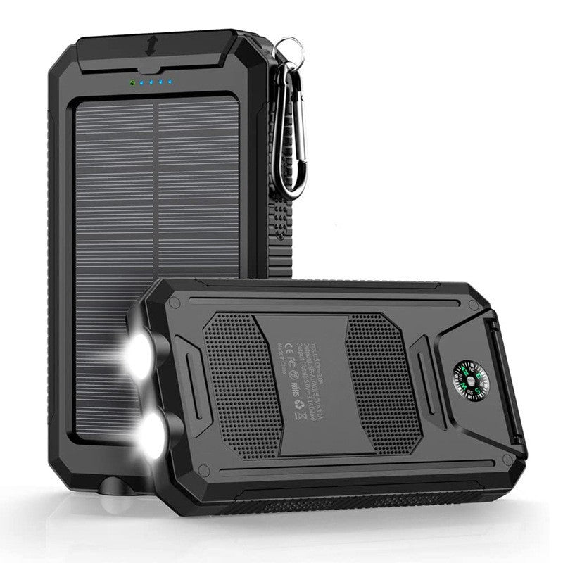Solarbetriebene Powerbank mit Robustem Gehäuse und Integrierter LED-Beleuchtung Brehn