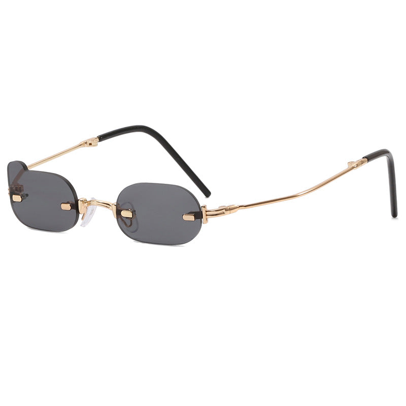 Damen exklusive modische Sonnenbrille mit glänzendem Metallrahmen Brehn