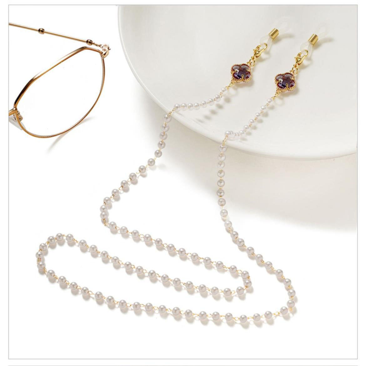 Elegante Brillenhalterkette mit Perlenakzenten Brehn