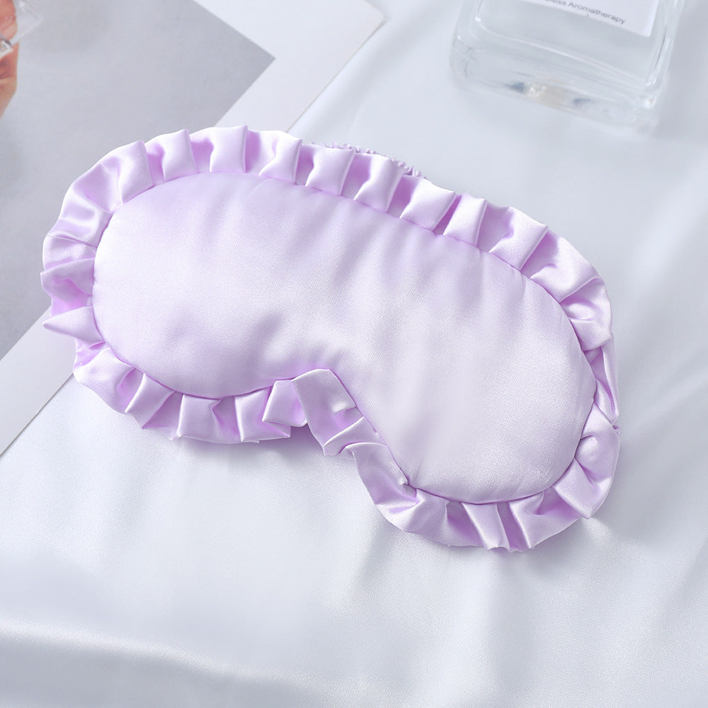 Damen nan seidig-glänzende Augenmaske mit ergonomischer Kontur, volanter Rüschenkante und sanfter Polsterung Brehn