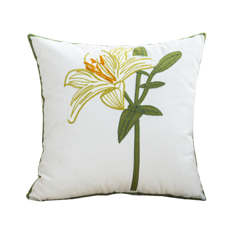 Damen Dekorative Kissenhülle mit feiner Blumenstickerei Brehn